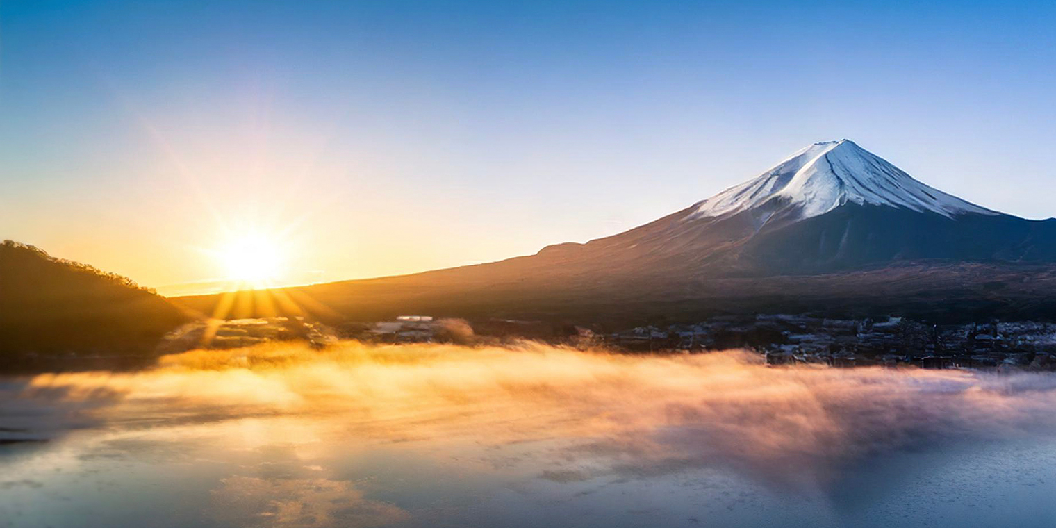 富士山、日の出