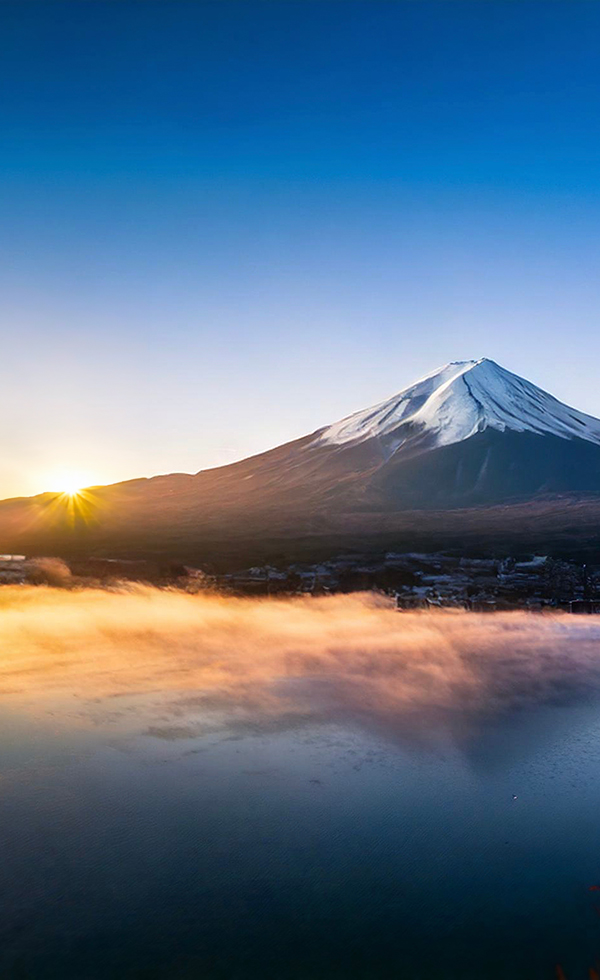 富士山、日の出